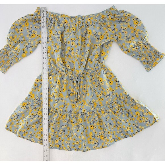 Hint Of Blush Floral Off The Shoulder Unlined Lightweight Dress Sz‎ S Feminine - Picture 9 of 12